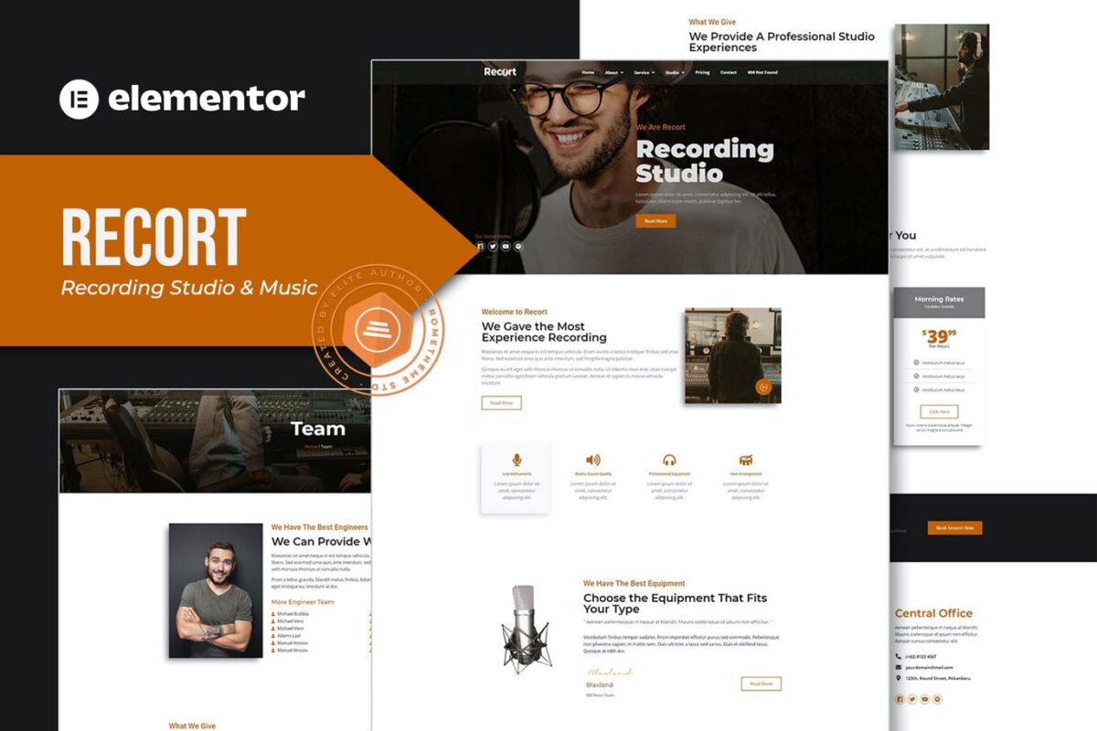 Recort Recording Studio Elementor Template Kit